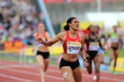 Kaliese Spencer wins the 400 metres Hurdles, 2011 Aviva London Grand Prix.